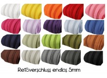 Endlos Reißverschluss 5mm mit 2 Schieber